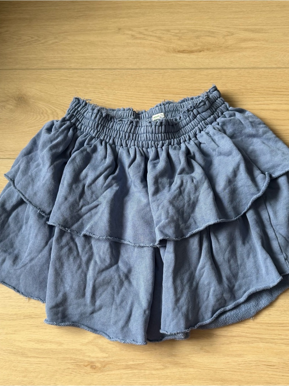 aerie Light Blue Smocked Waist Tiered Skirt